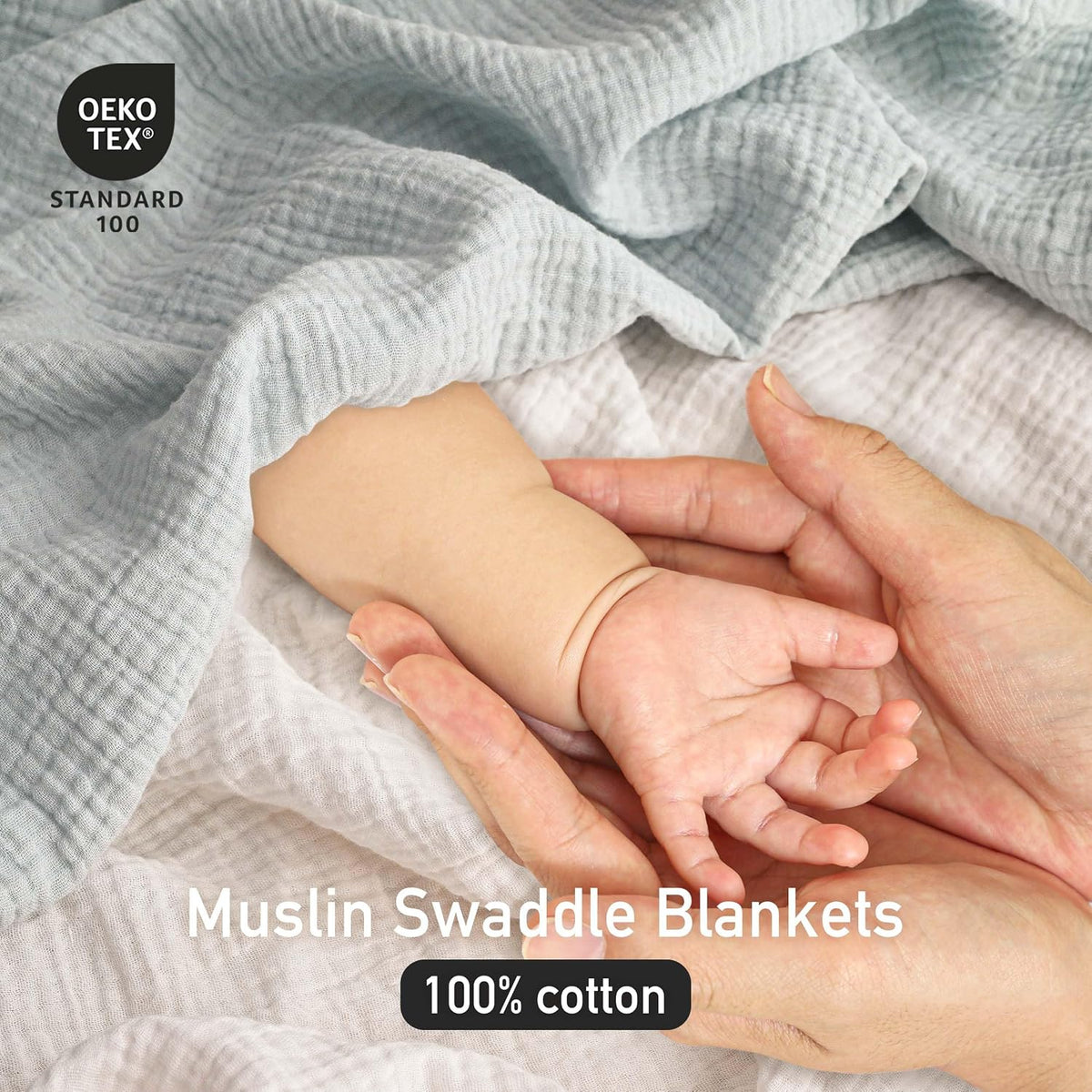Muslin swaddle blankets, 3-pack, view 2