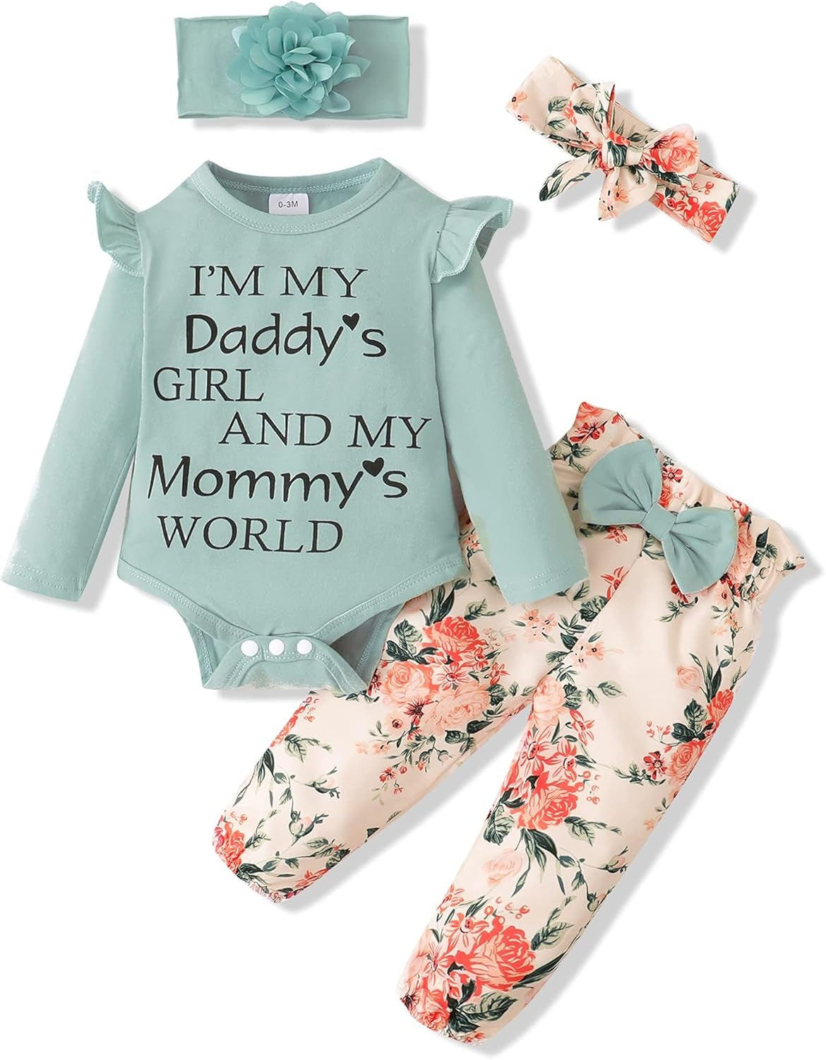 Baby girl fall and winter four-piece outfit set