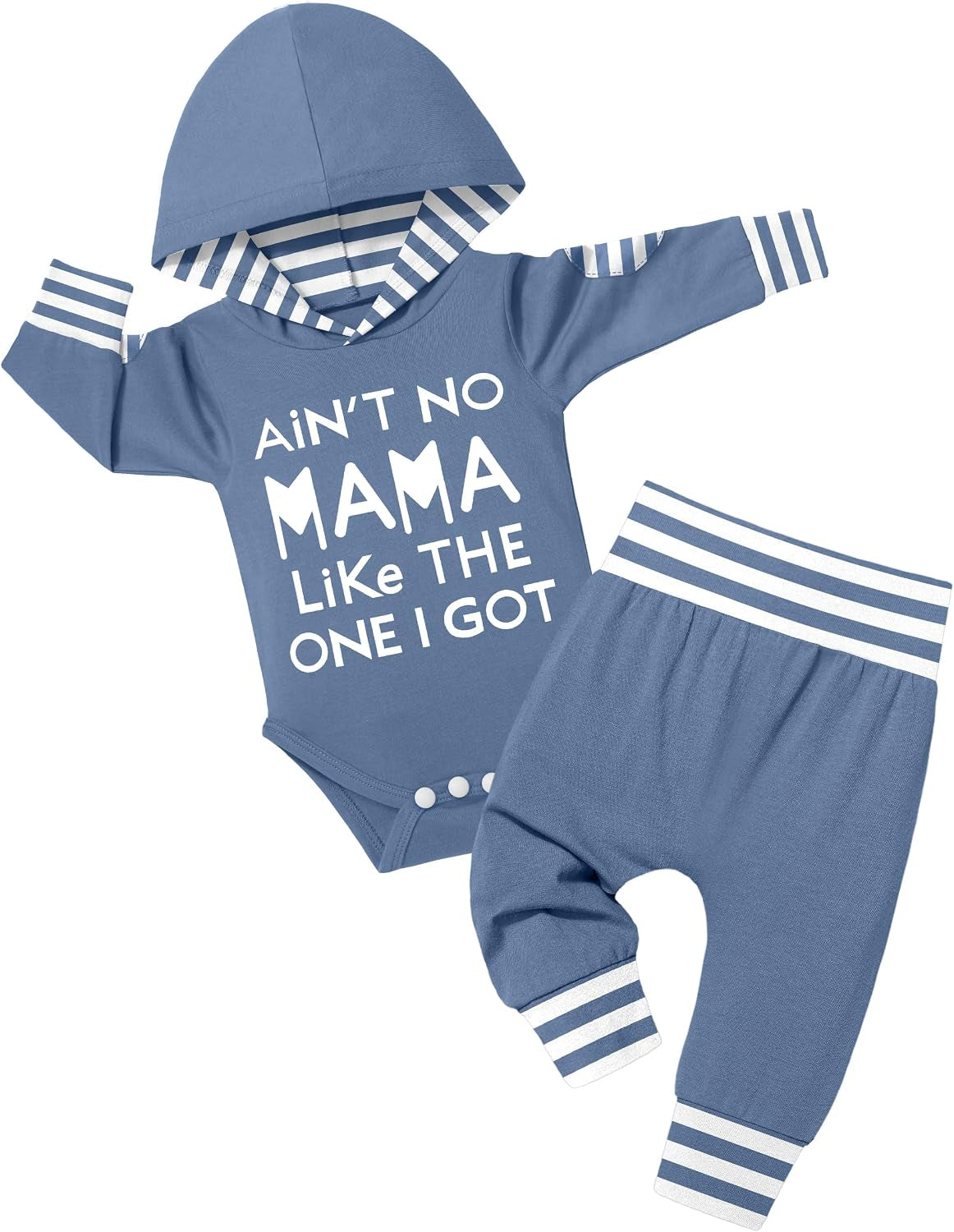 Adorable Newborn Baby Boy Plaid Hoodie & Pants Set - Cozy 2PCS Fall/Winter Outfit