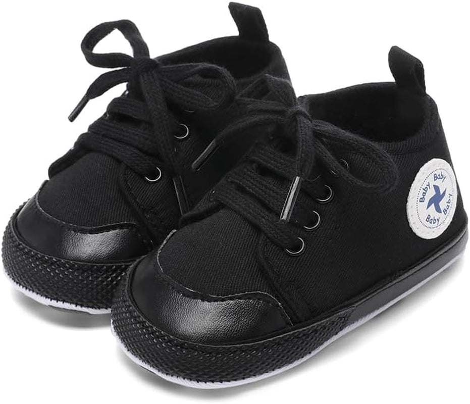 High-top canvas first walker sneakers for babies, view 2