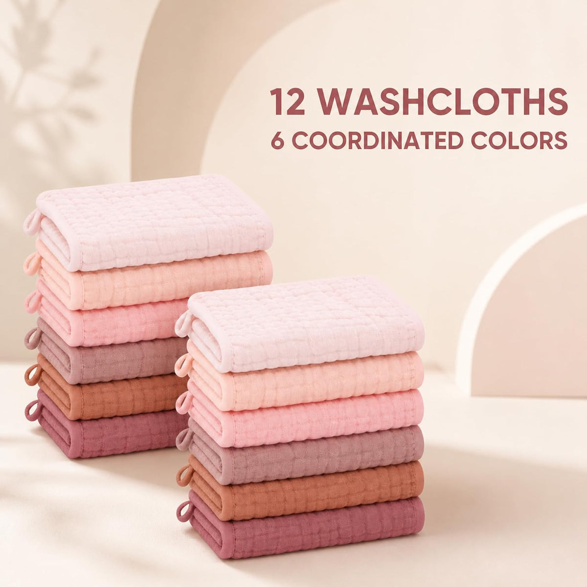 Muslin baby washcloths, 12-pack, view 2
