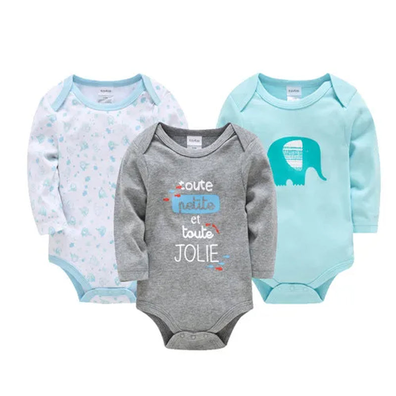 Long sleeve cotton baby bodysuits