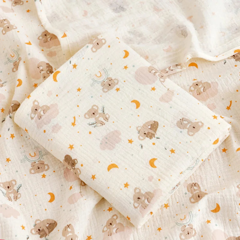 Adorable Cotton Muslin Baby Swaddle Blanket - Soft, Breathable, and Perfect for Newborns!