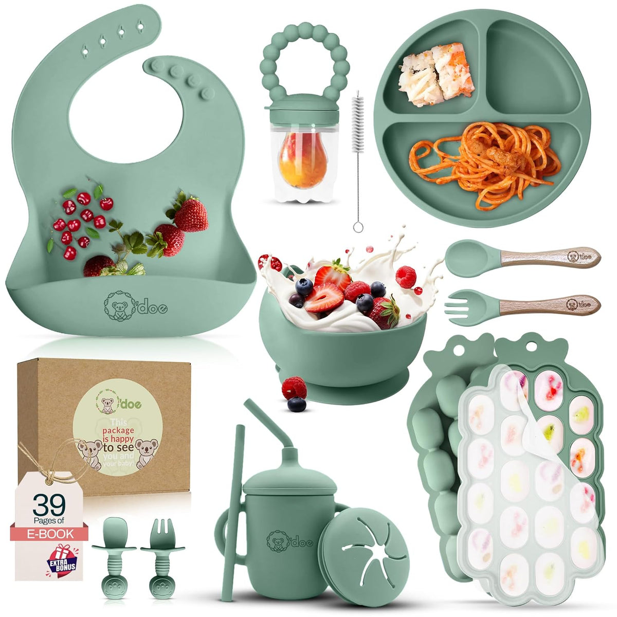 Silicone baby weaning set