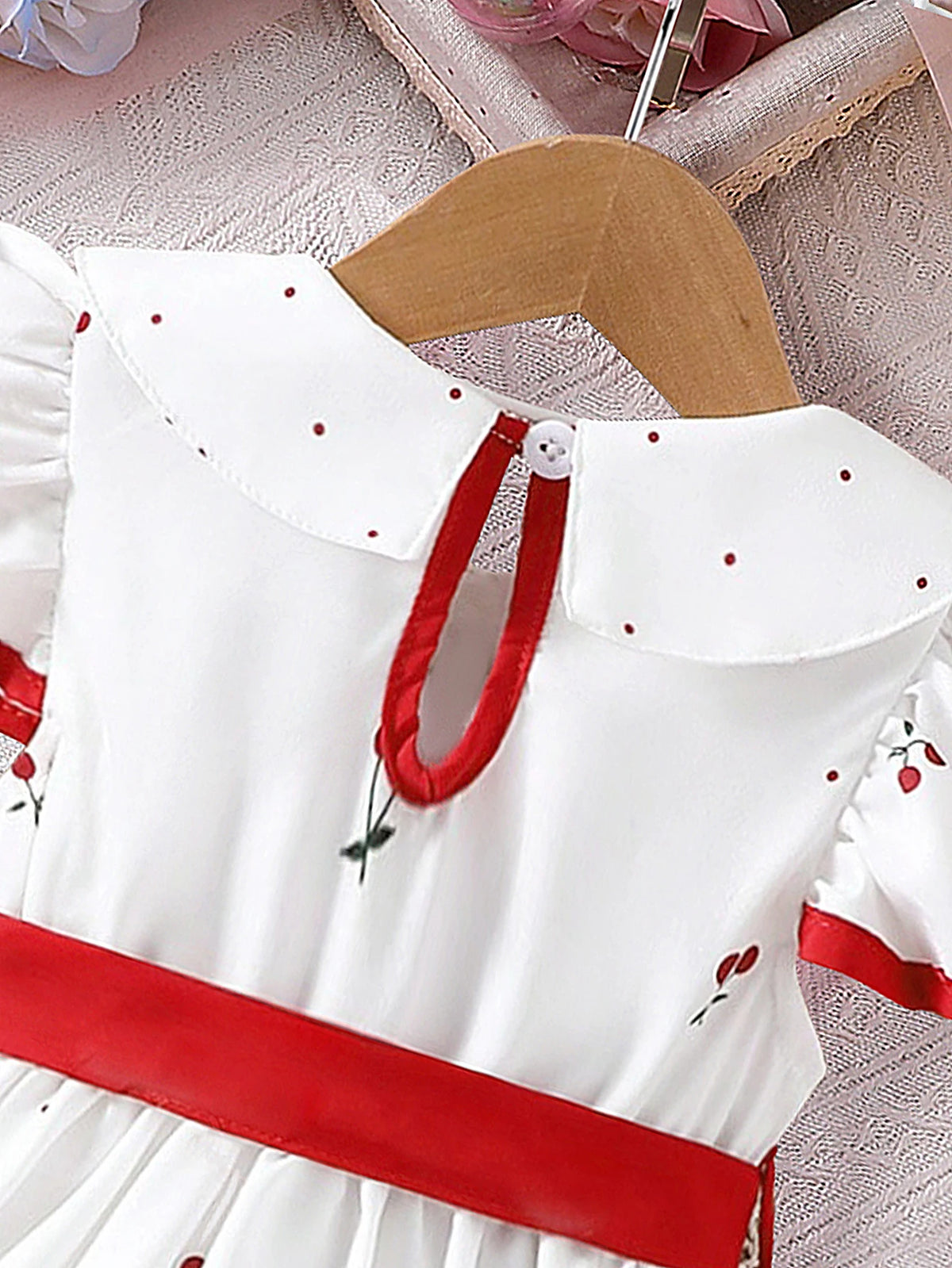Floral short sleeve dress for baby girls, view 5