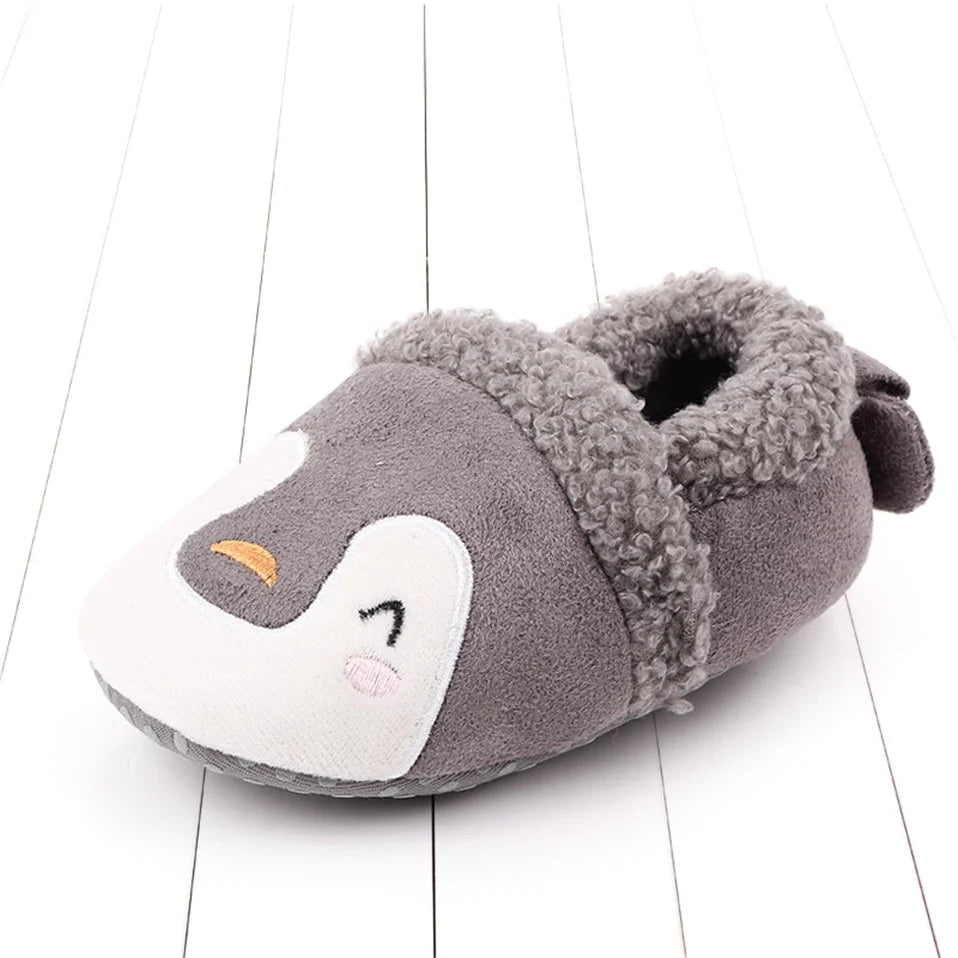 Anti-slip knit baby slippers with cartoon designs, view 4