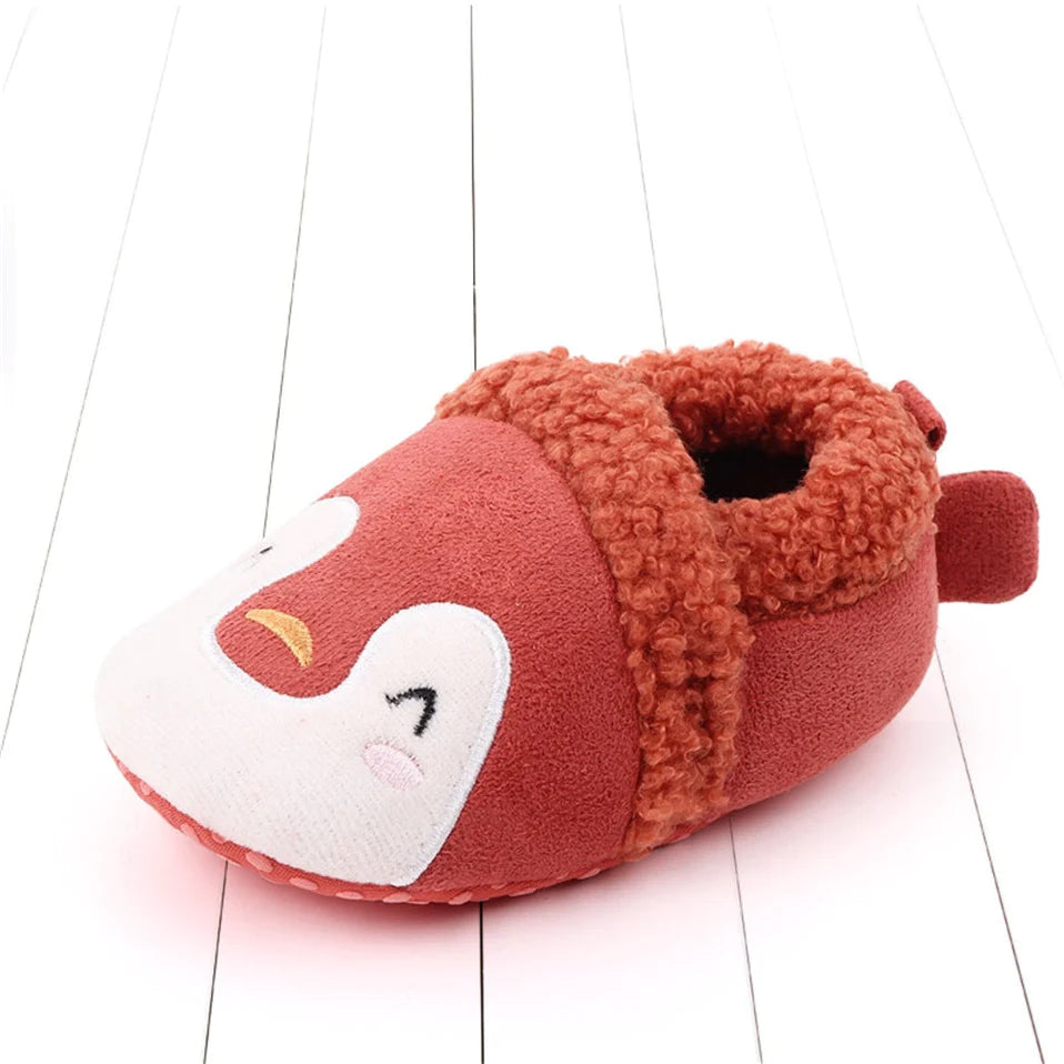 Anti-slip knit baby slippers with cartoon designs, view 3