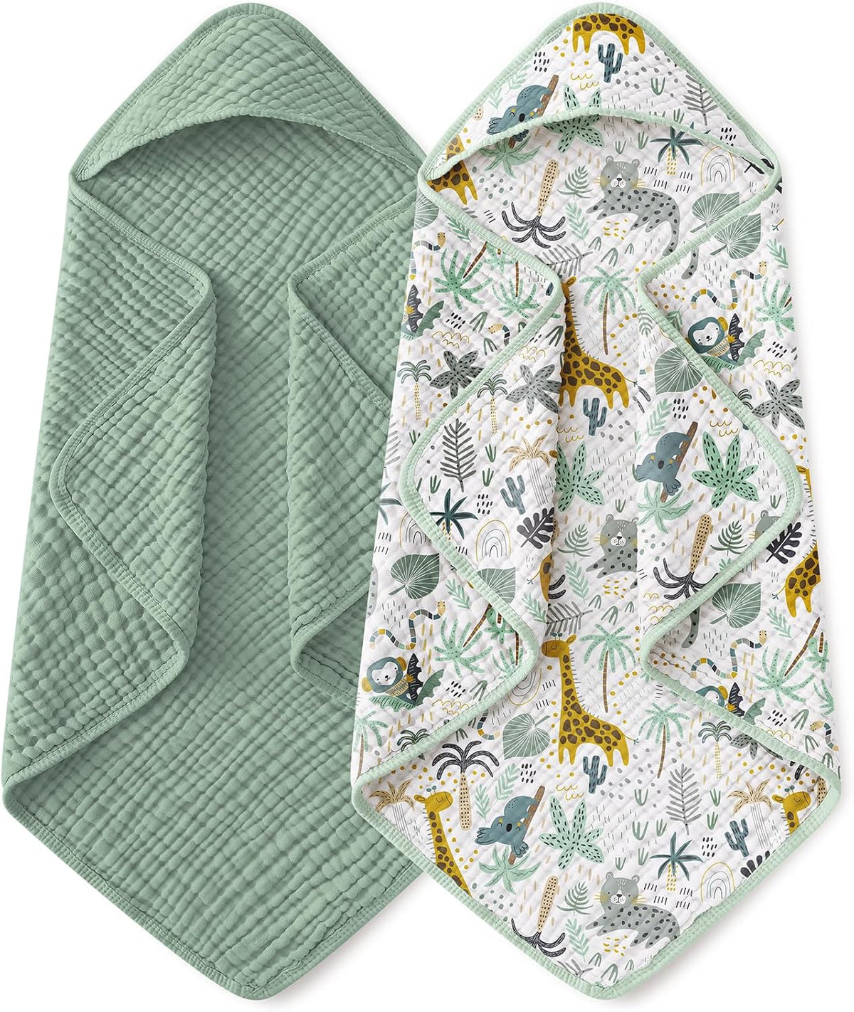 Muslin hooded baby towels, 2-pack, view 18