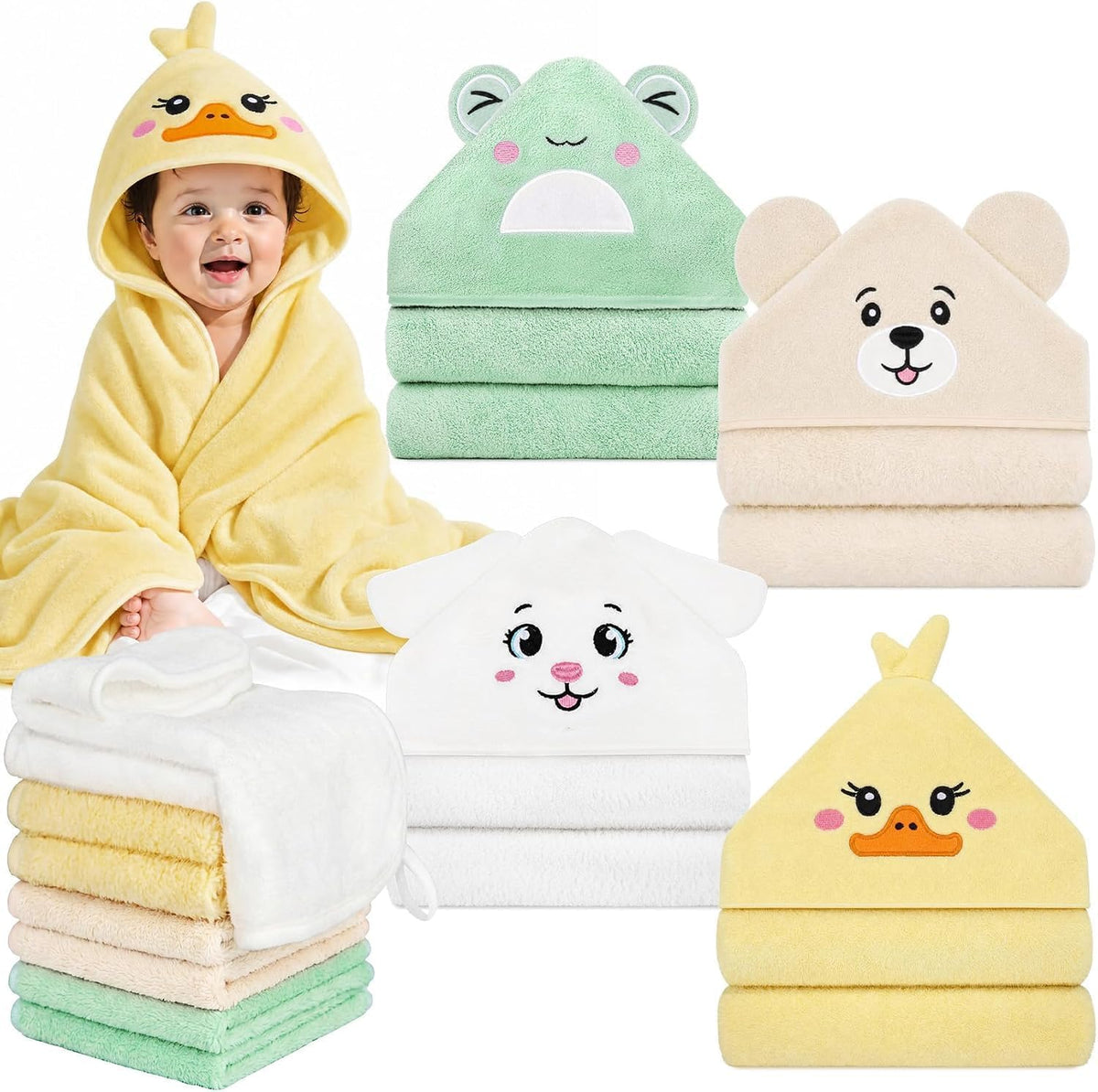 12-piece baby bath towel set, view 12
