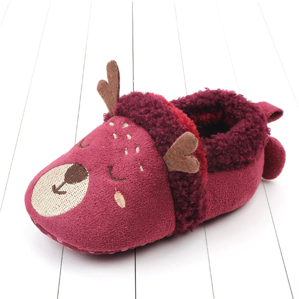 Anti-slip knit baby slippers with cartoon designs, view 6
