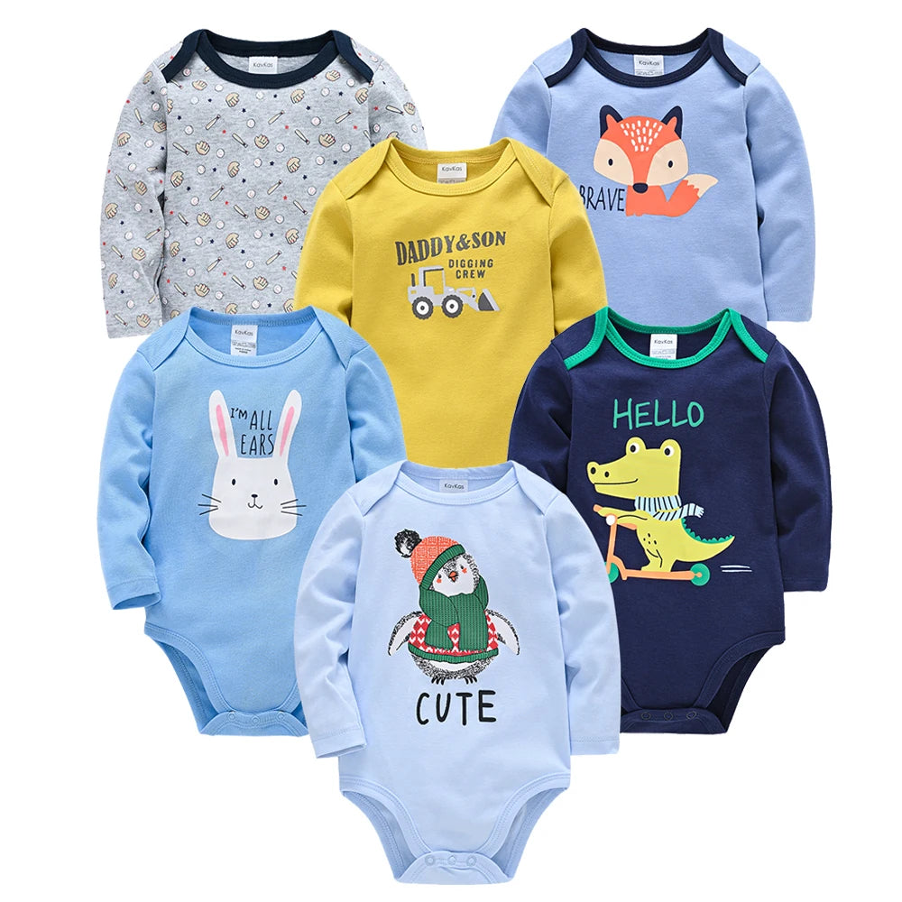 Long sleeve cotton baby bodysuits, view 6