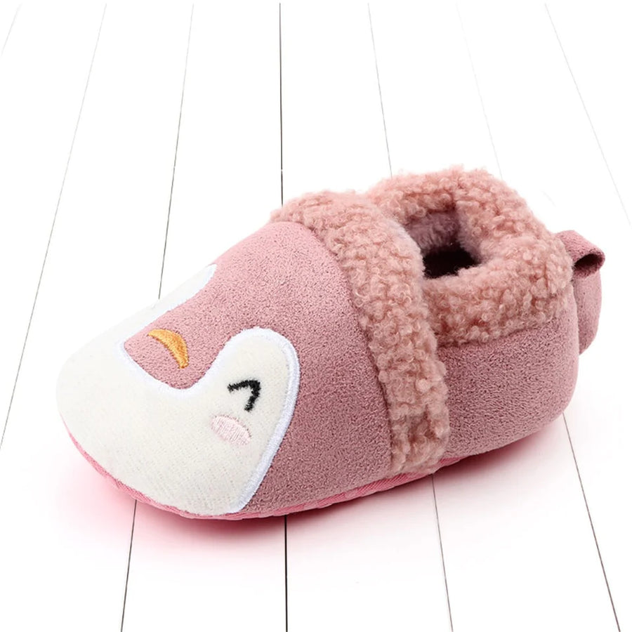 Anti-slip knit baby slippers with cartoon designs
