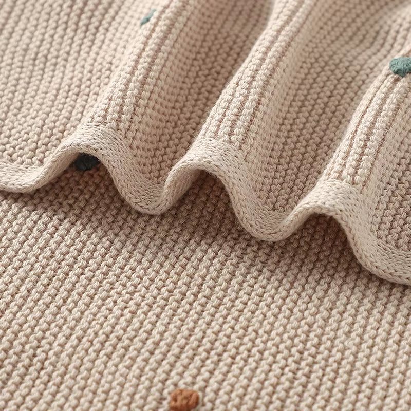 Soft knit cotton baby blanket, view 4