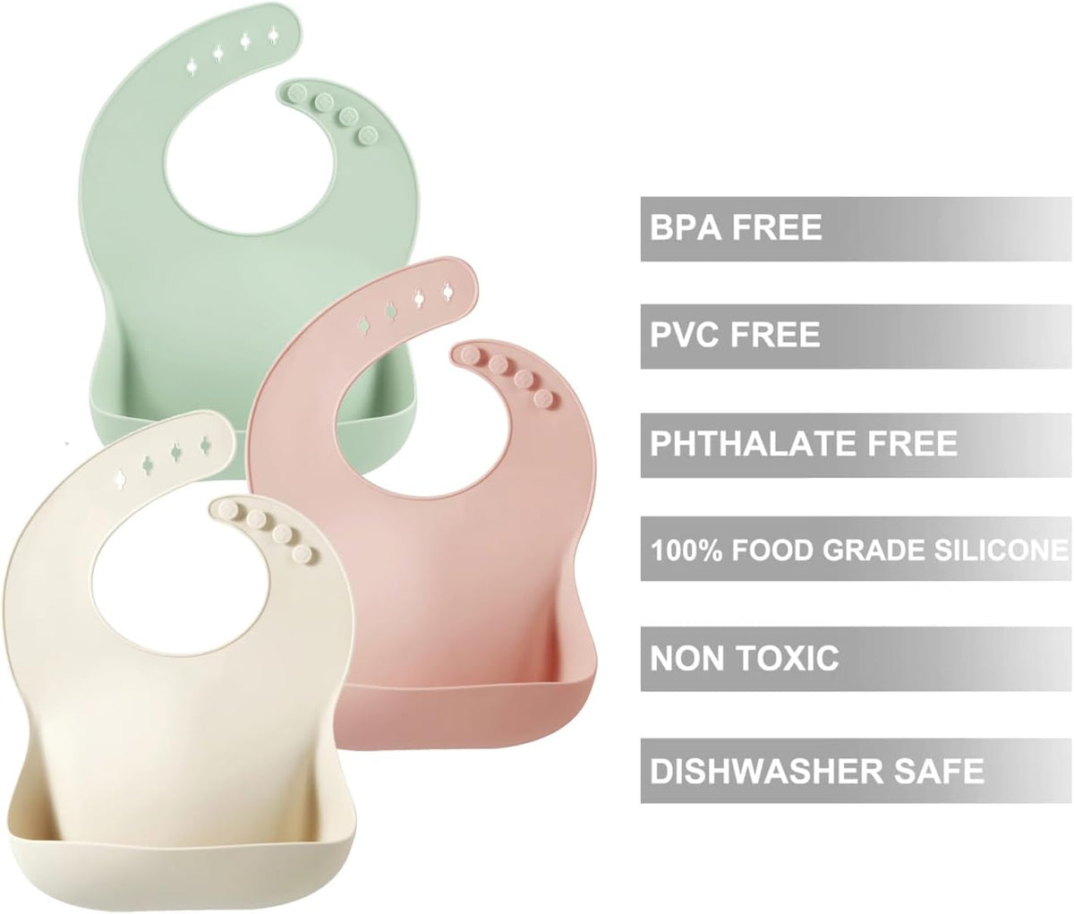 Silicone baby bibs, 3-pack, view 3