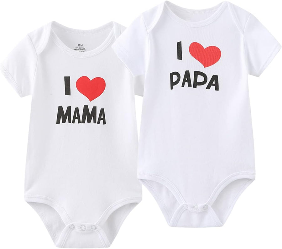 Unisex baby short sleeve bodysuit and pants set