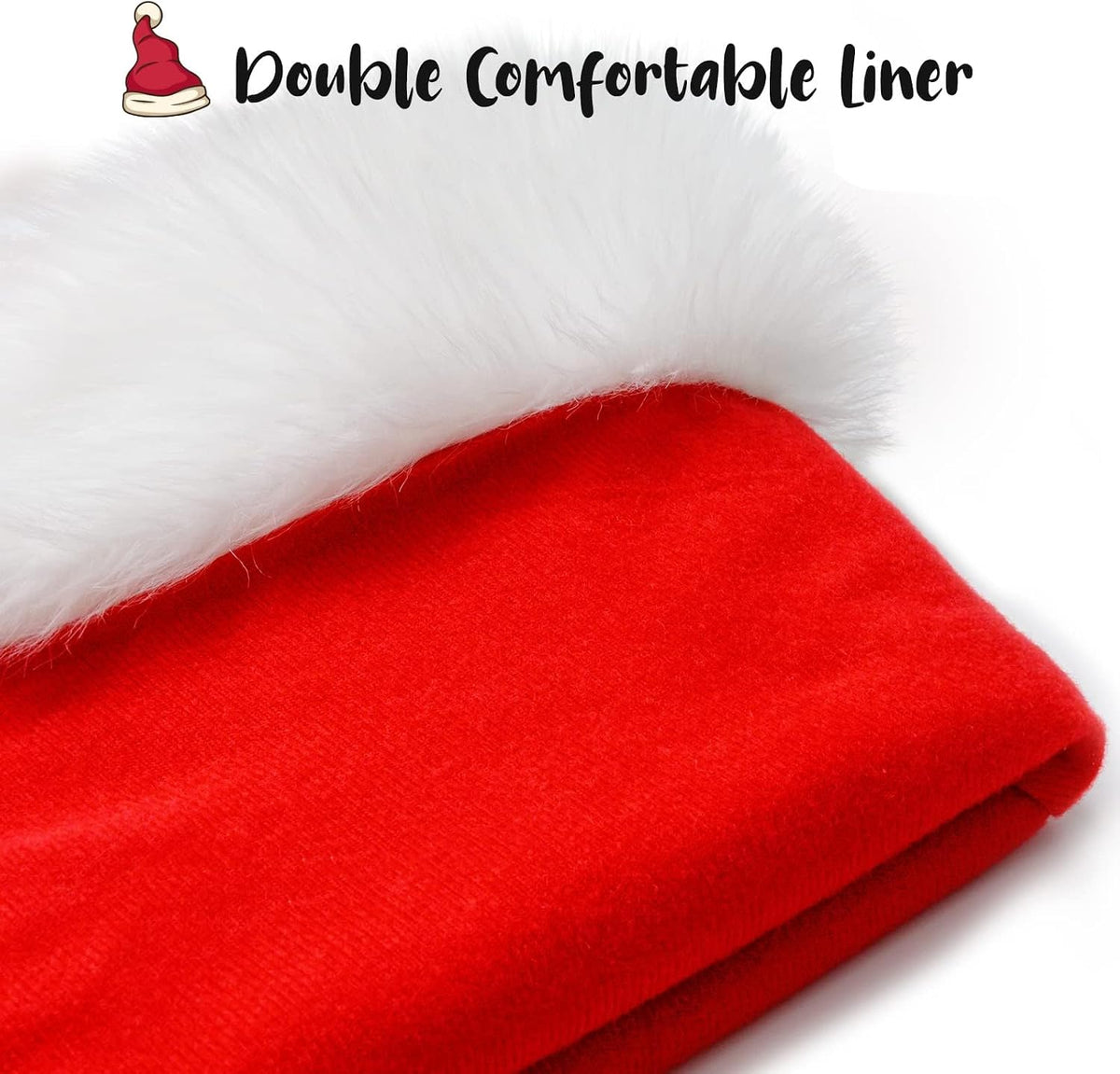 Plush red velvet Santa hat for babies and kids, view 3