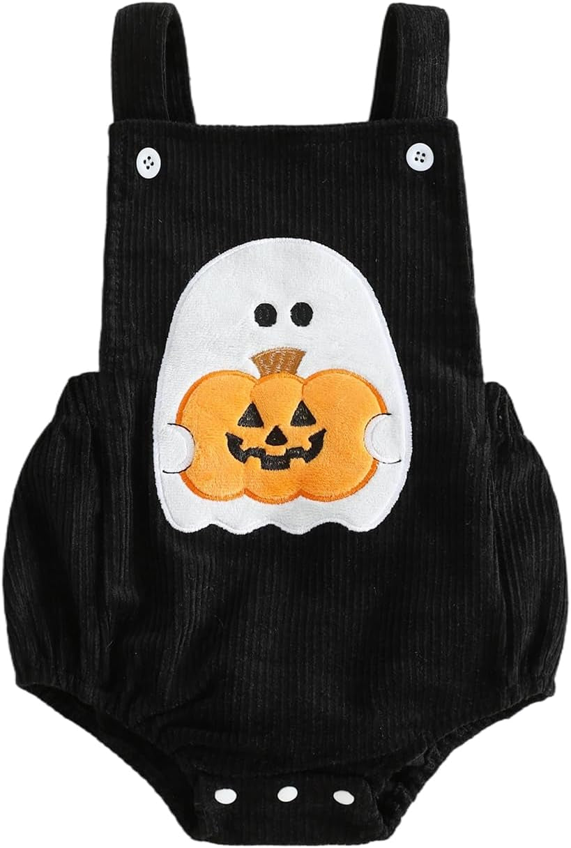 Ghost and pumpkin Halloween bubble romper