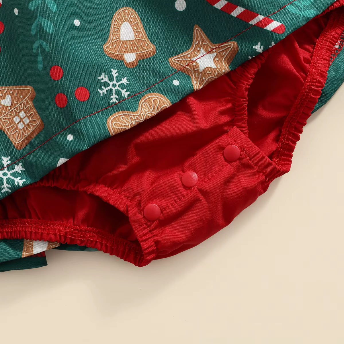 My First Christmas lace romper for baby girls, view 5