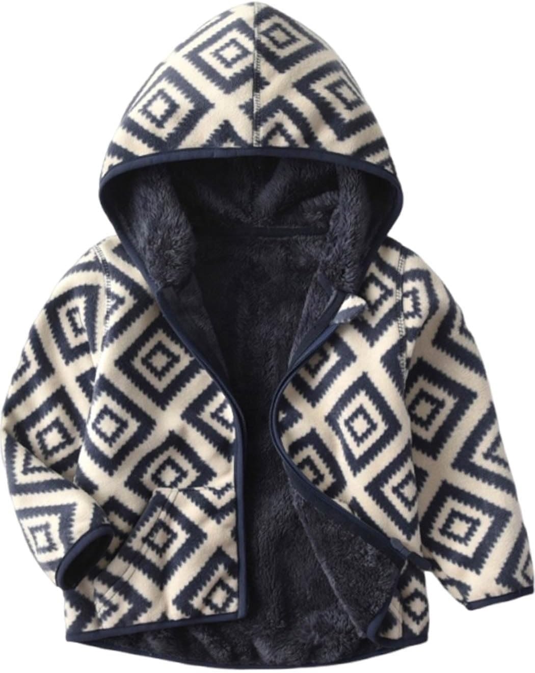Sherpa-lined fleece hoodie jacket, view 7