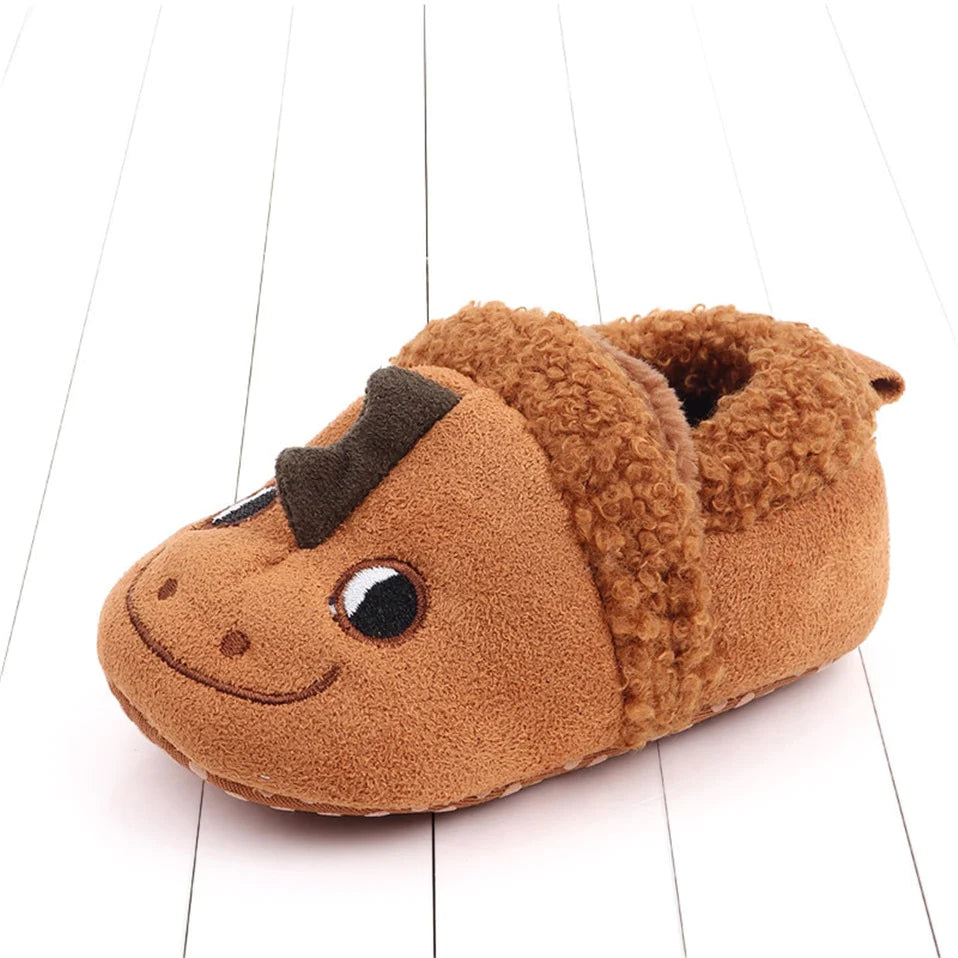 Adorable Anti-Slip Infant Knit Slippers for Boys and Girls - Cute Cartoon Prewalker Crib Shoes