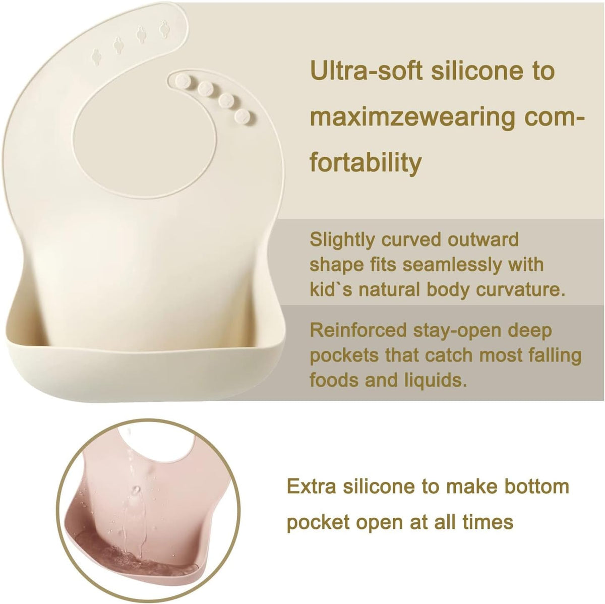 Silicone baby bibs, 3-pack, view 4
