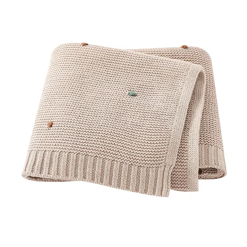 Soft knit cotton baby blanket