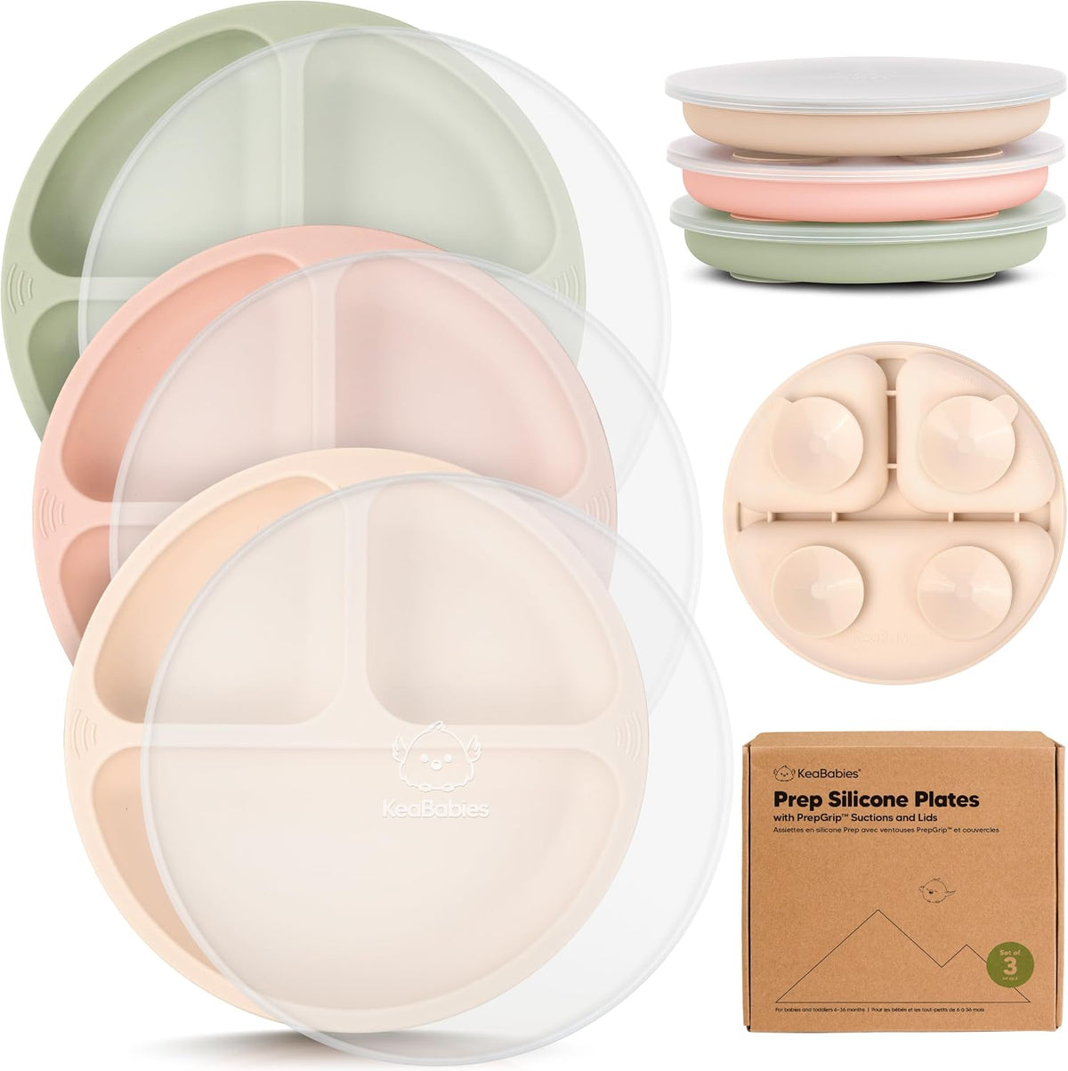 Silicone suction plates with lids, view 13