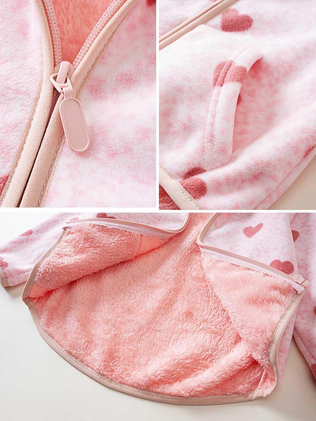 Sherpa-lined fleece hoodie jacket, view 6
