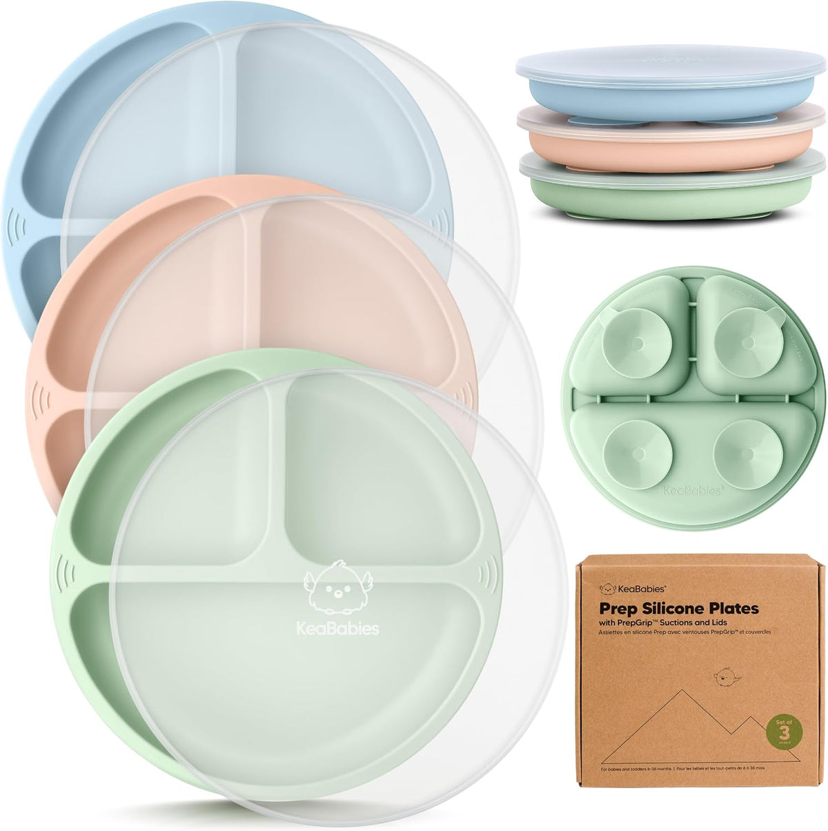 Silicone suction plates with lids, view 16