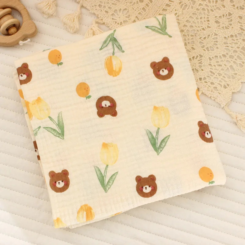 Adorable Cotton Muslin Baby Swaddle Blanket - Soft, Breathable, and Perfect for Newborns!