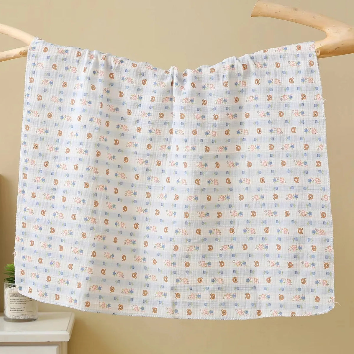 Adorable Cotton Muslin Baby Swaddle Blanket - Soft, Breathable, and Perfect for Newborns!