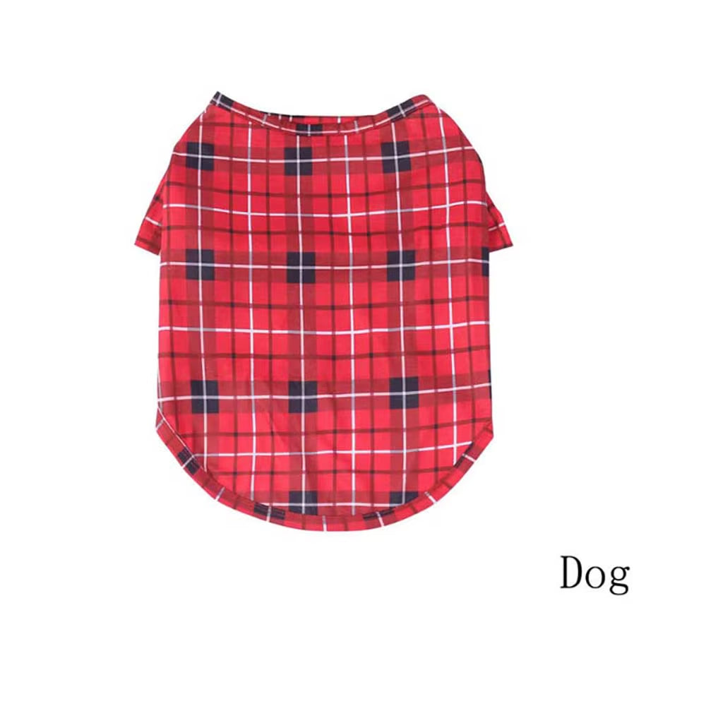 Matching family red plaid Christmas pajamas, view 6
