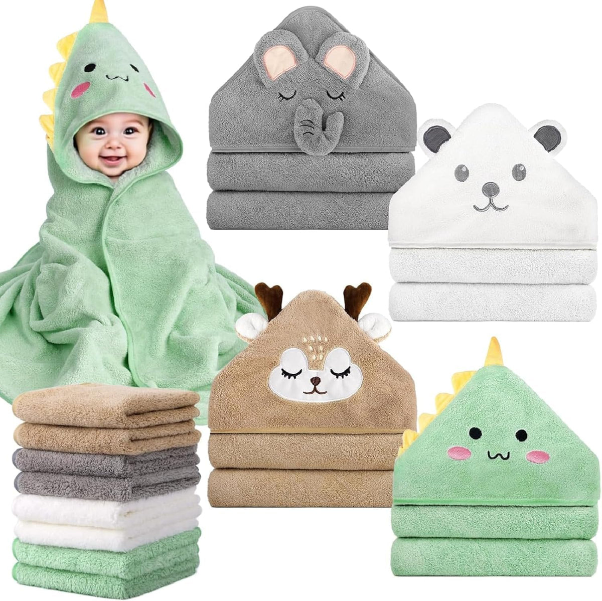 12-piece baby bath towel set