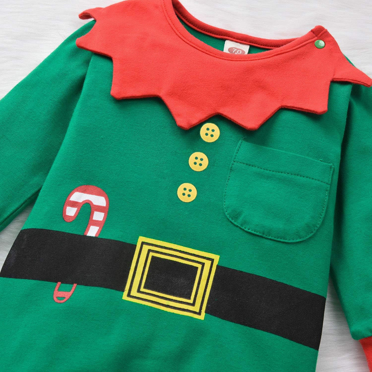Santa and elf baby's first Christmas romper, view 5