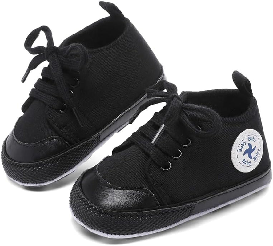High-top canvas first walker sneakers for babies, view 4