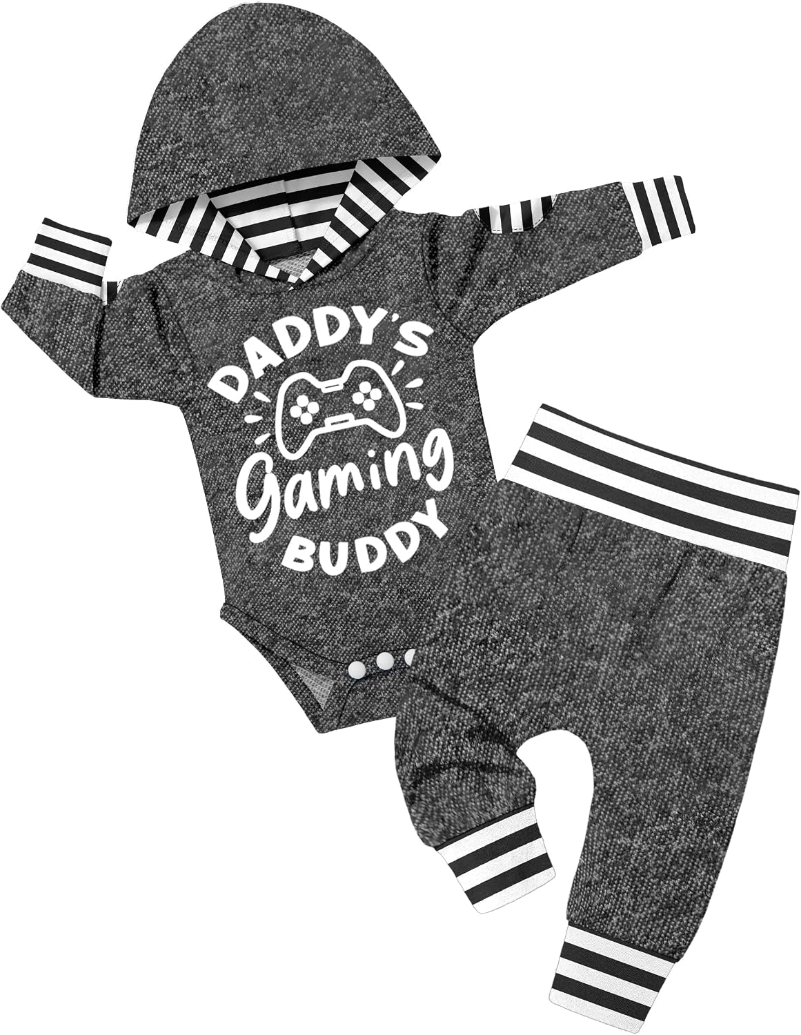 Adorable Newborn Baby Boy Plaid Hoodie & Pants Set - Cozy 2PCS Fall/Winter Outfit