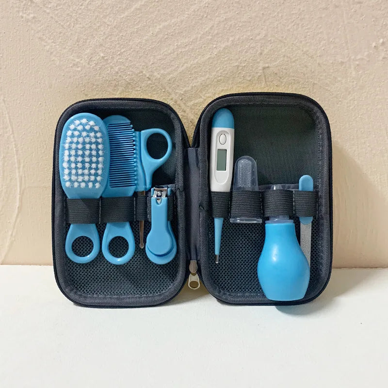 Essential 8-Piece Newborn Health Care and Grooming Kit: Complete Nail, Hair, Thermometer, and Brush Set for Safe Baby Care