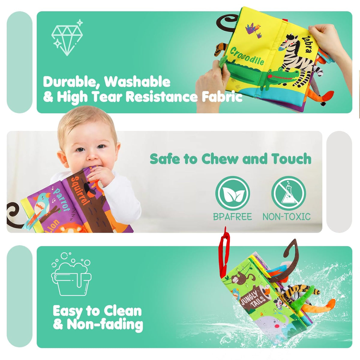 Touch and feel tummy time book, view 7