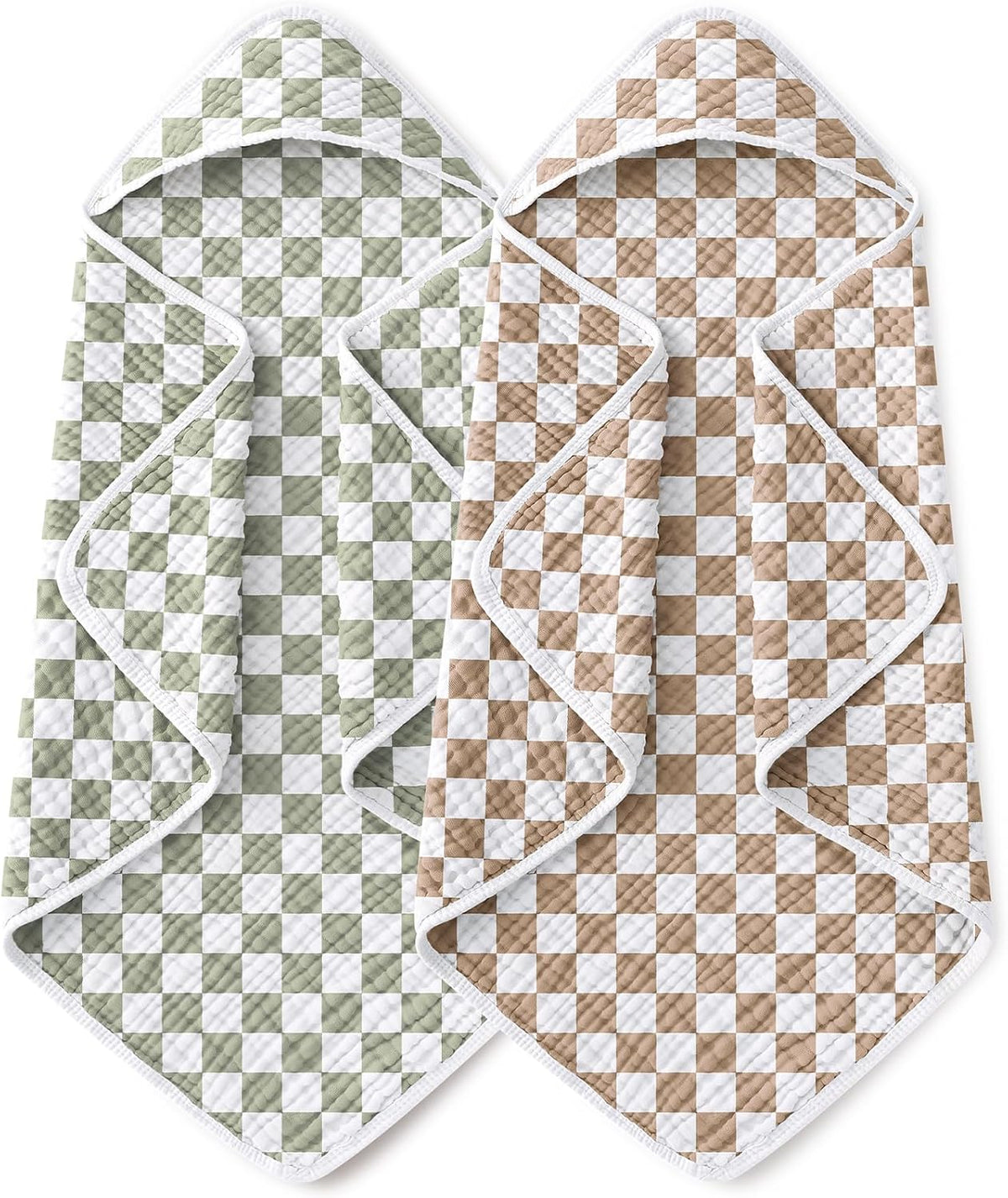 Muslin hooded baby towels, 2-pack, view 8