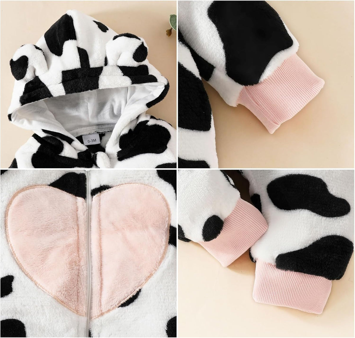 Hooded newborn baby girl snowsuit jumpsuit gift set, view 5