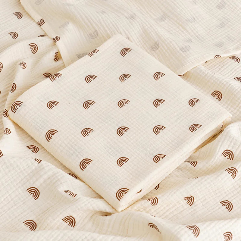 Printed cotton muslin baby swaddle blanket