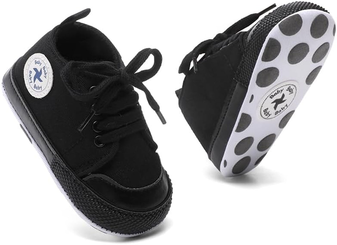 High-top canvas first walker sneakers for babies, view 3