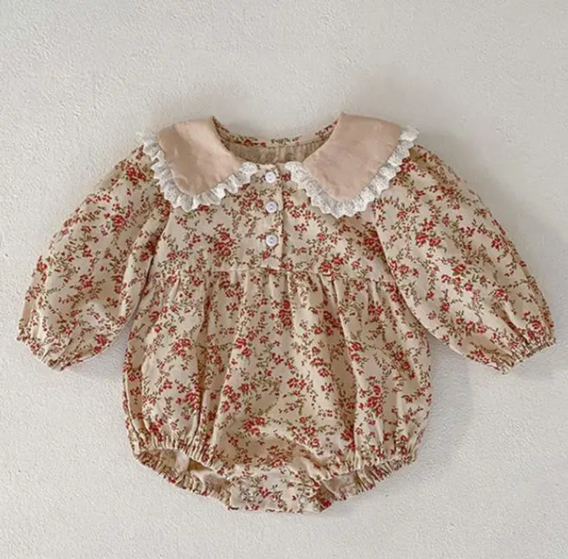 Long sleeve knit romper for baby girls