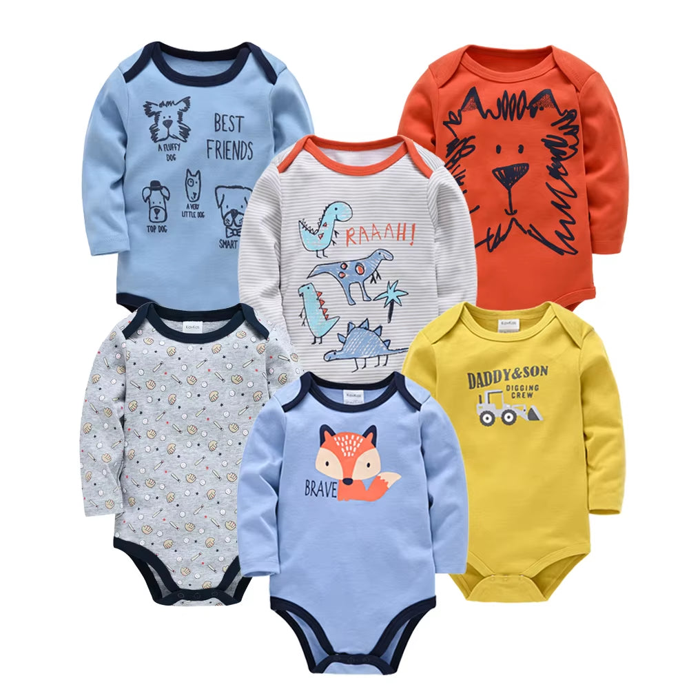 Long sleeve cotton baby bodysuits, view 4