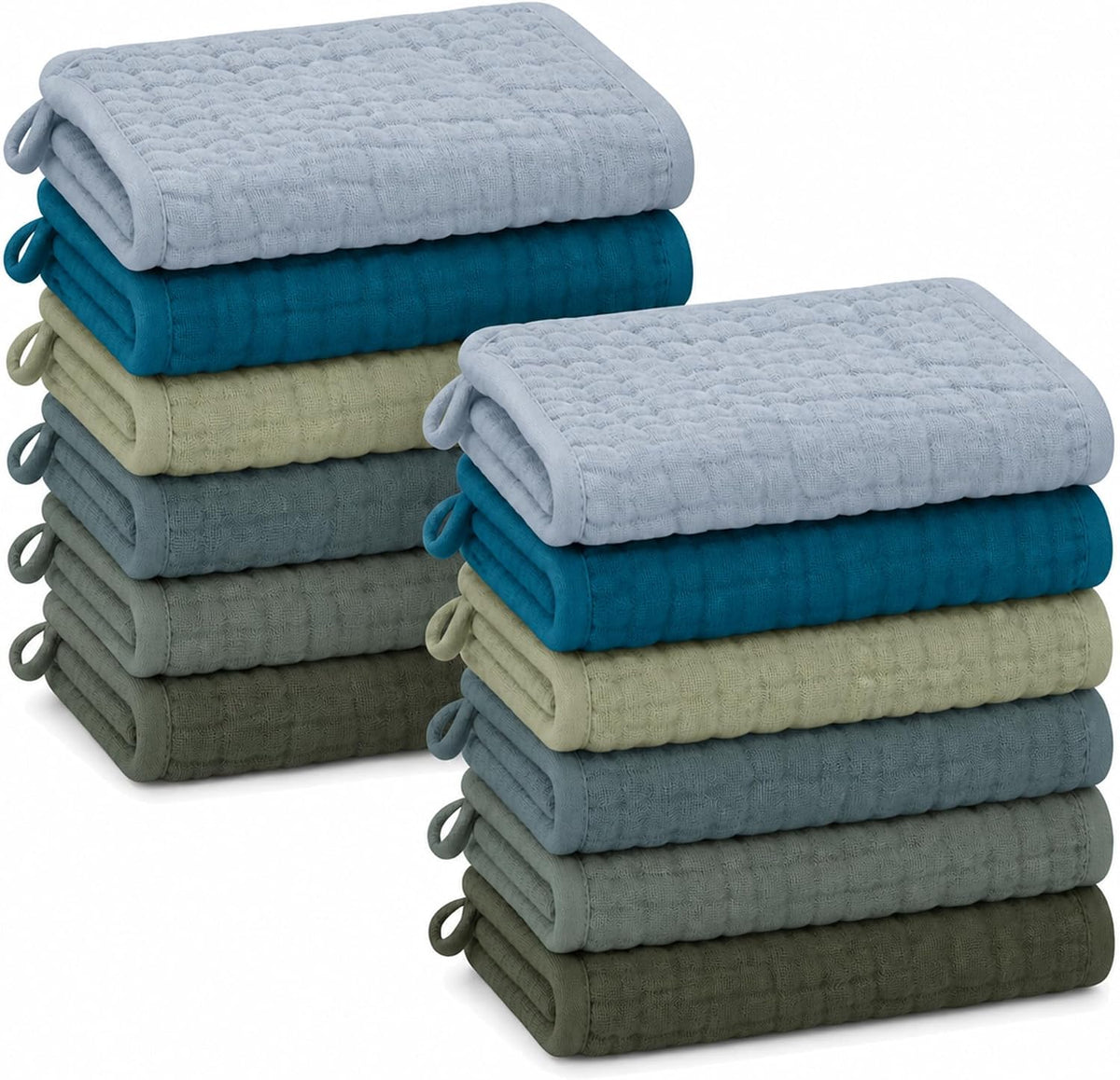 Muslin baby washcloths, 12-pack, view 12