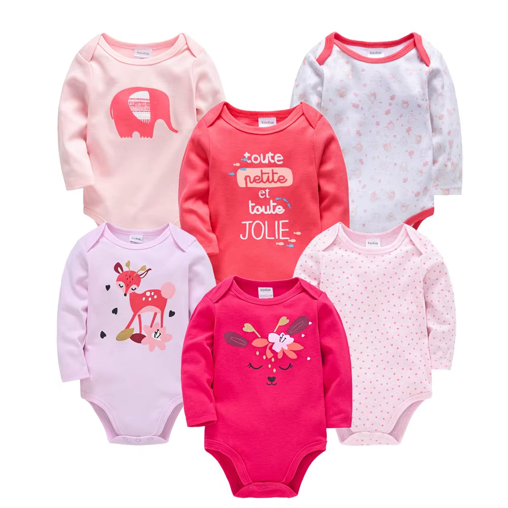 Long sleeve cotton baby bodysuits, view 5