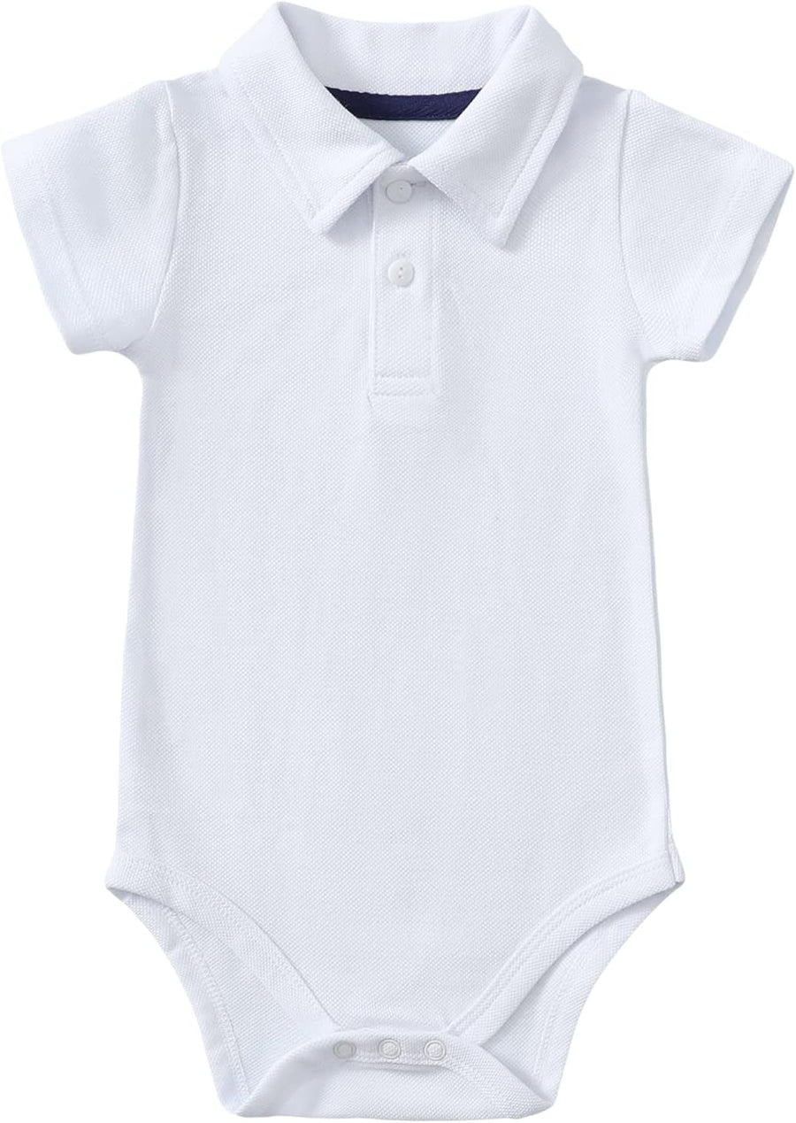 Baby boy cotton pique polo bodysuit