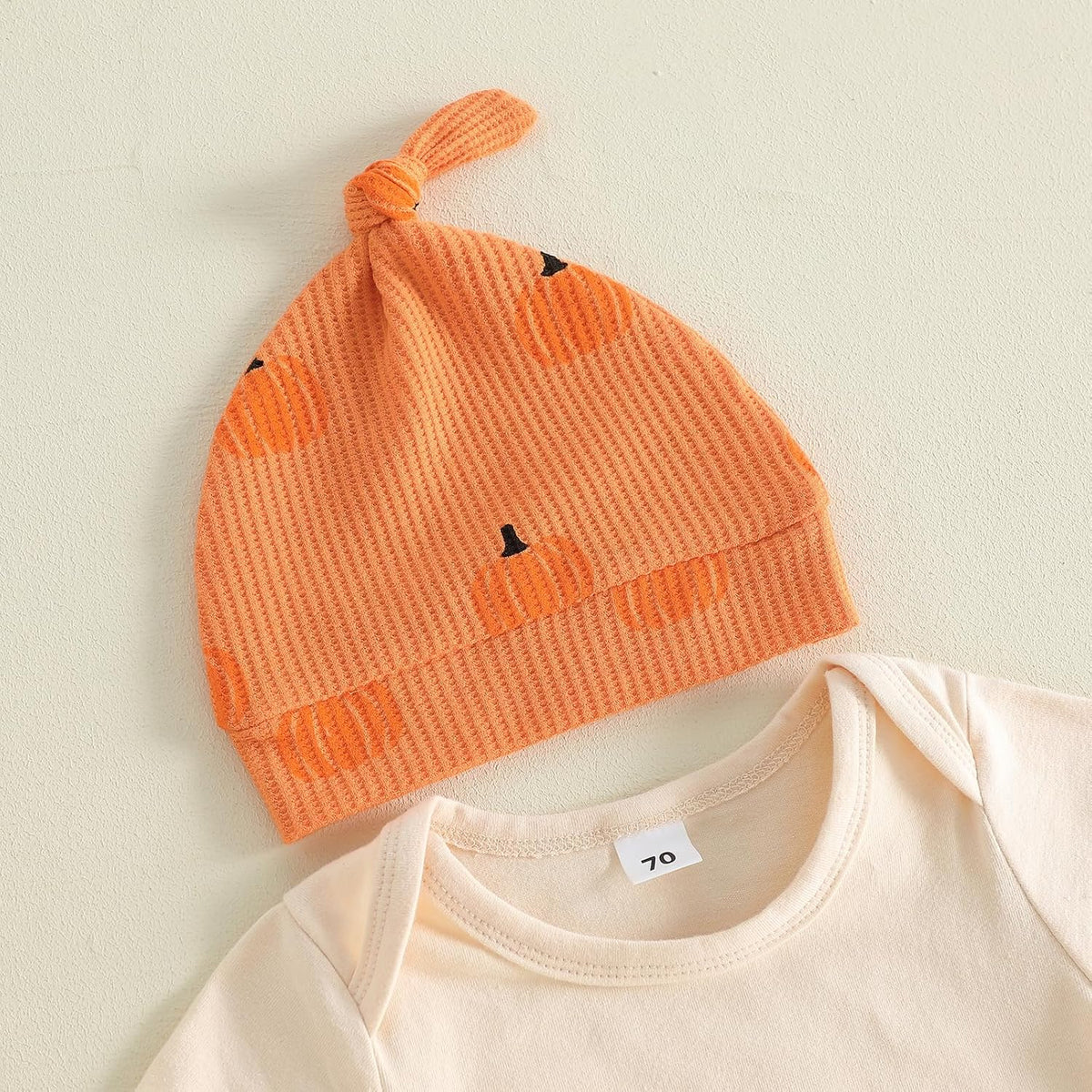 My First Halloween pumpkin patch outfit with romper, pants and hat, view 6