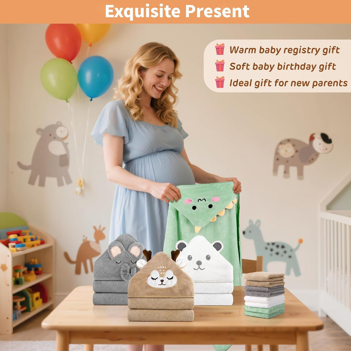 12-piece baby bath towel set, view 5