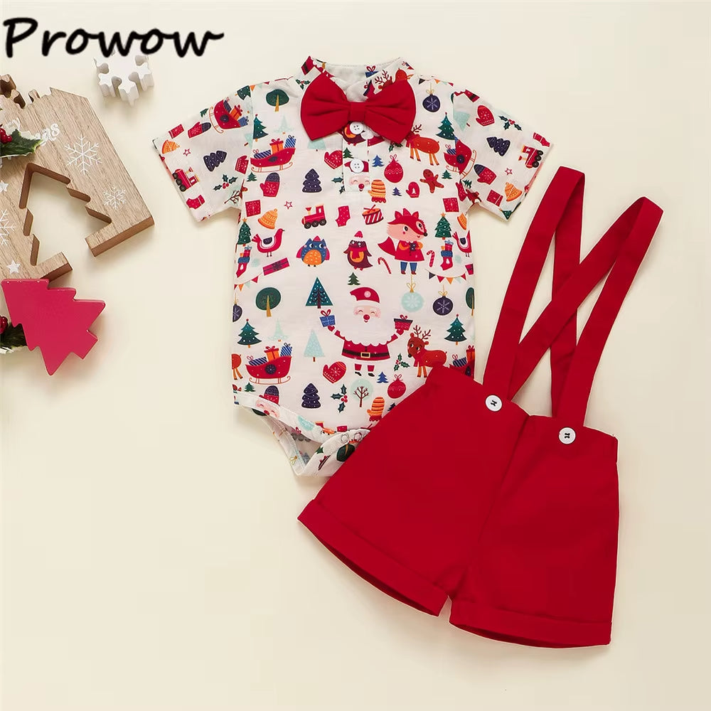 My First Christmas fox and deer romper set for baby boys, view 2
